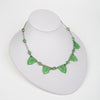 1920s Art Deco Green Reverse-Carved Czech Glass Necklace