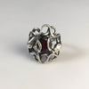 1930s Two Headed Snake Ring in Sterling Silver with Garnet