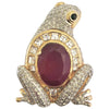 1980s Huge Valentino Garavani Pavé Rhinestone Frog Brooch