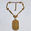 1970s Kenneth Lane Egyptian Revival Hieroglyphic Cartouche Sekhmet Necklace