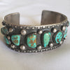 1950s Native American Old Pawn Sterling Silver and Turquoise Cuff Bracelet