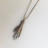 1930s Handwrought Silver Left Hand Charm Necklace