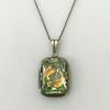 1930s Silver Vermeil Pisces Intaglio Pendant Necklace