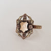 Circa 1860 Gold-Filled Signet Shield Ring with Applied Rose and Green Gold Accents