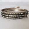 Rare Art Deco Leach & Miller Sterling Silver & Paste Coiled Snake Arm Cuff