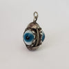 Circa 1915 Sterling Silver Three Sided Evil Eye Charm Pendant