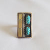 Vintage Zuni Native American Sterling Silver, Turquoise and MOP Ring Signed Florentine Panteah