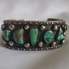 1950s Native American Old Pawn Sterling Silver and Turquoise Cuff Bracelet