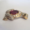 1980s Huge Valentino Garavani Pavé Rhinestone Frog Brooch