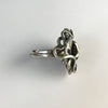 1930s Two Headed Snake Ring in Sterling Silver with Garnet