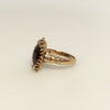 Circa 1890 Ripley-Howland Mfg Co. 10k Gold Rhodolite Garnet and Rose Cut Diamond Navette Ring