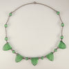 1920s Art Deco Green Reverse-Carved Czech Glass Necklace