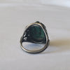 1920s Egyptian Revival Sterling Silver Faience Scarab Ring