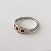 Late Victorian Sterling Silver Baby Ring with Ruby Red Brilliants