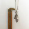 1930s Handwrought Silver Left Hand Charm Necklace