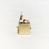 1940s 14k Gold Mechanical Jack-in-the Box Enamel Charm