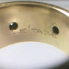 1980s Byzantine Style 14k Gold Wide Cigar Band with .18ct Diamonds