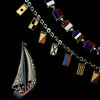 1940s Sterling Silver Enamel Mariner’s Flag Acrostic “Sweetheart” Bracelet