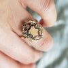 Circa 1860 Gold-Filled Signet Shield Ring with Applied Rose and Green Gold Accents