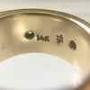 1980s Byzantine Style 14k Gold Wide Cigar Band with .18ct Diamonds
