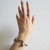 1940s Handwrought White Brass Snake Bracelet with Onyx Eyes