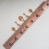 1940s Rose Gold Filled Heart and Key Charm Bracelet