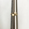 1940s Toi et Moi 14k Gold Cultured Pearls and Diamond Ring