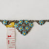 Unusual 1930s Italian Sterling Silver, Enamel, and Marcasite Forget-me-not Necklace