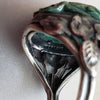 1920s Egyptian Revival Sterling Silver Faience Scarab Ring