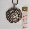 1970s Mid-Century Modern Sterling Silver Zodiac Cancer Crab Pendant Necklace