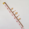 1940s Rose Gold Filled Heart and Key Charm Bracelet