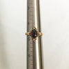 Circa 1890 Ripley-Howland Mfg Co. 10k Gold Rhodolite Garnet and Rose Cut Diamond Navette Ring