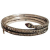 Rare Art Deco Leach & Miller Sterling Silver & Paste Coiled Snake Arm Cuff
