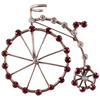 Late Victorian Penny Farthing Sterling Silver and Paste Brooch