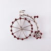 Late Victorian Penny Farthing Sterling Silver and Paste Brooch
