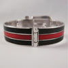 1960s Gucci Sterling Silver and Enamel Buckle Bracelet