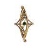 Art Nouveau 14K Gold Floral Navette Ring with Tourmaline and Pearl