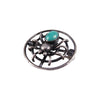 1930s Sterling Silver and Turquoise Spider Brooch