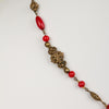 1930s Red Czech Glass and Filigree Bib Necklace