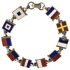 1940s Sterling Silver Enamel Mariner’s Flag Acrostic “Sweetheart” Bracelet