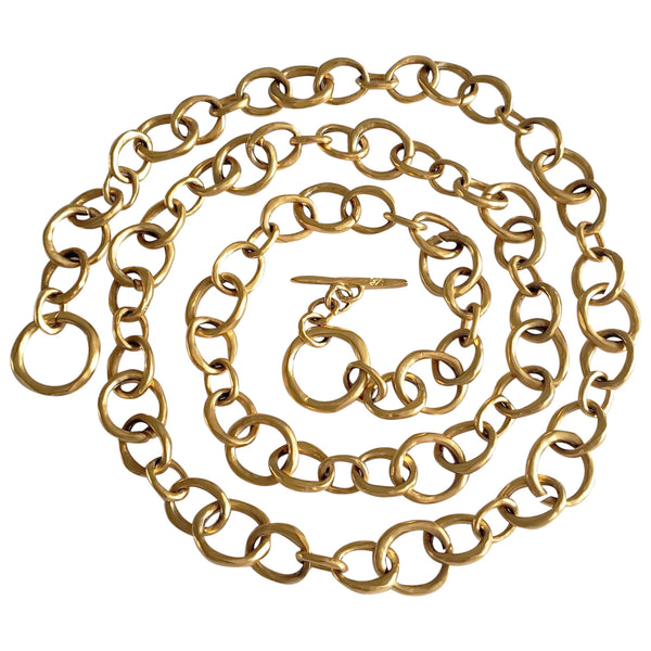 1980s Karl Lagerfeld Gold-Tone Chain Belt Necklace