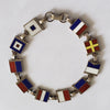 1940s Sterling Silver Enamel Mariner’s Flag Acrostic “Sweetheart” Bracelet