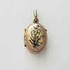 Circa 1880 Victorian Gold Filled Forget-Me-Not Taille d'épargne Enamel Mourning Locket