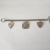 Early 20th Century Sterling Silver Charm Bracelet with English Fob Charms