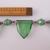 1920s Art Deco Green Reverse-Carved Czech Glass Necklace