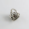 1930s Two Headed Snake Ring in Sterling Silver with Garnet