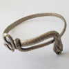 1940s Handwrought White Brass Snake Bracelet with Onyx Eyes