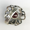 1930s Two Headed Snake Ring in Sterling Silver with Garnet