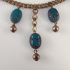 1920s Czech Glass Egyptian Revival Scarab Bib Necklace