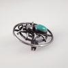 1930s Sterling Silver and Turquoise Spider Brooch